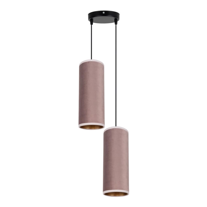 Lampadario a sospensione con filo AVALO 2xE27/60W/230V diametro 20 cm rosa