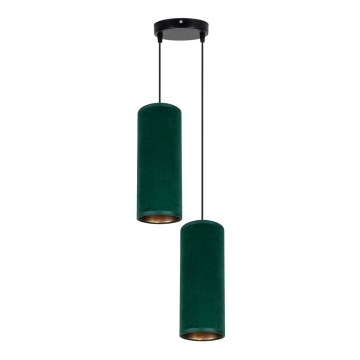 Lampadario a sospensione con filo AVALO 2xE27/60W/230V diametro 20 cm verde