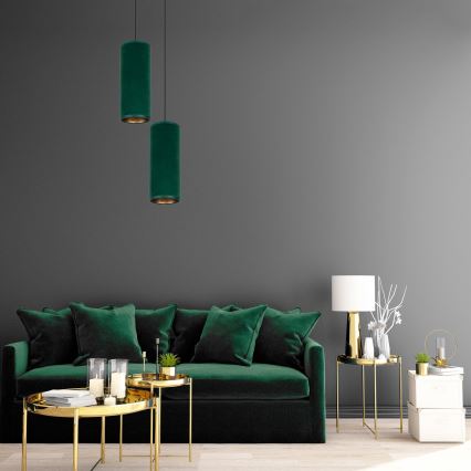 Lampadario a sospensione con filo AVALO 2xE27/60W/230V diametro 20 cm verde