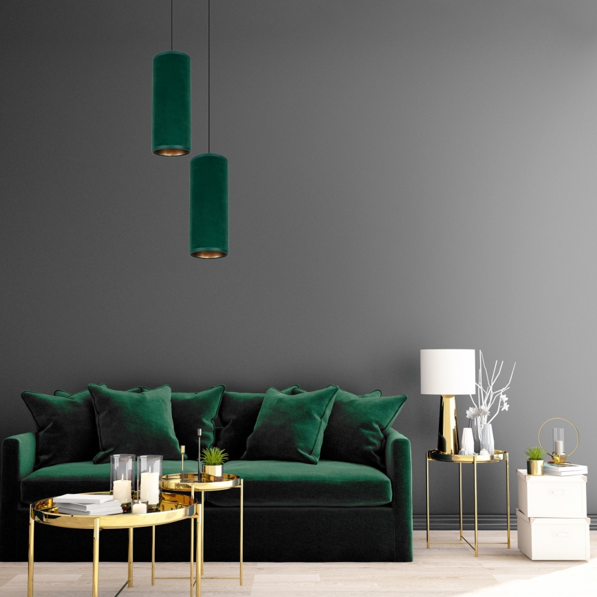 Lampadario a sospensione con filo AVALO 2xE27/60W/230V diametro 20 cm verde