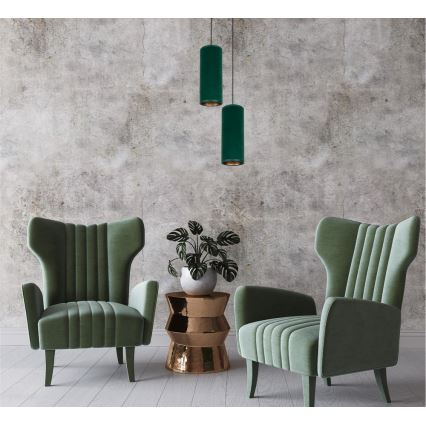 Lampadario a sospensione con filo AVALO 2xE27/60W/230V diametro 20 cm verde