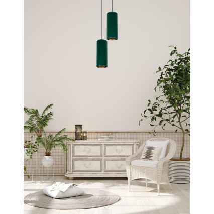 Lampadario a sospensione con filo AVALO 2xE27/60W/230V diametro 20 cm verde