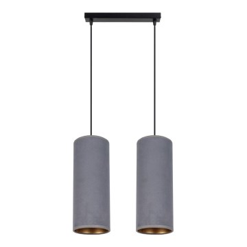 Lampadario a sospensione con filo AVALO 2xE27/60W/230V grigio