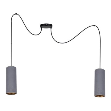 Lampadario a sospensione con filo AVALO 2xE27/60W/230V ragno grigio