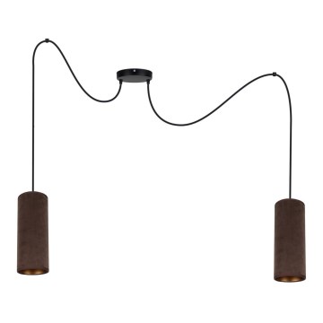 Lampadario a sospensione con filo AVALO 2xE27/60W/230V ragno marrone/rame
