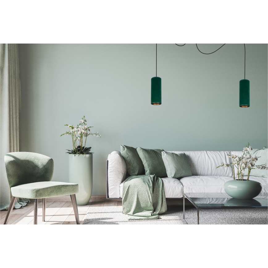 Lampadario a sospensione con filo AVALO 2xE27/60W/230V ragno verde/rame