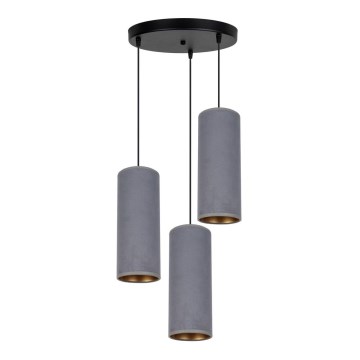 Lampadario a sospensione con filo AVALO 3xE27/60W/230V diametro 35 cm grigio