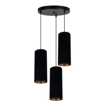 Lampadario a sospensione con filo AVALO 3xE27/60W/230V diametro 35 cm nero