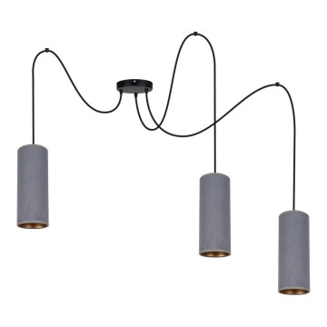 Lampadario a sospensione con filo AVALO 3xE27/60W/230V ragno grigio
