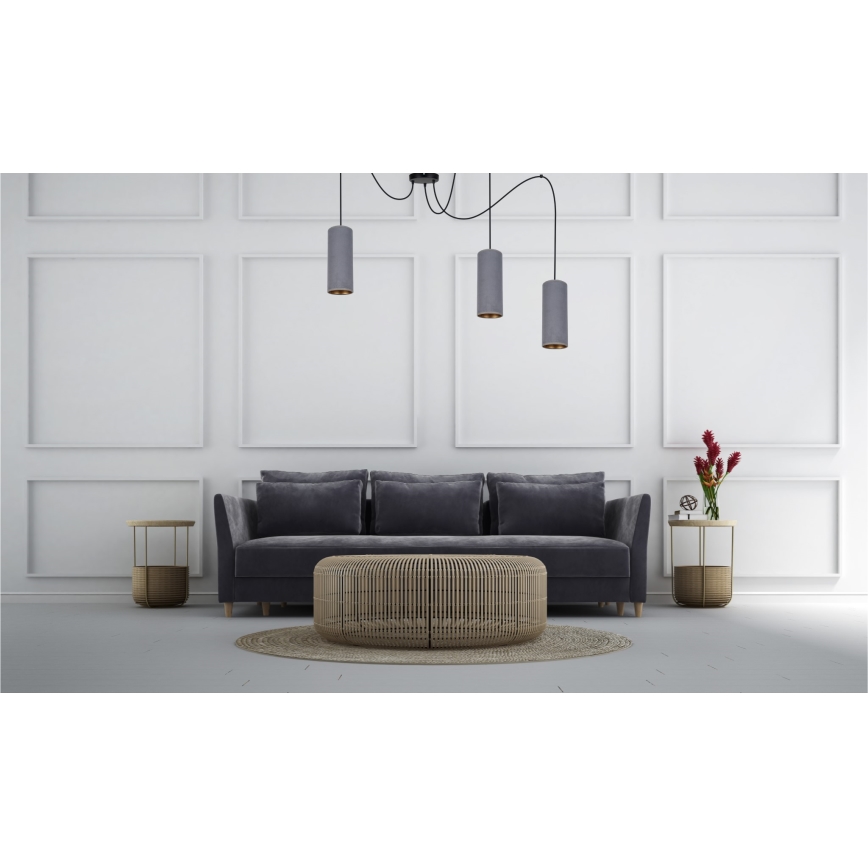 Lampadario a sospensione con filo AVALO 3xE27/60W/230V ragno grigio