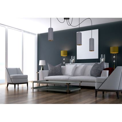 Lampadario a sospensione con filo AVALO 3xE27/60W/230V ragno grigio