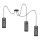 Lampadario a sospensione con filo AVALO 3xE27/60W/230V ragno grigio/nero