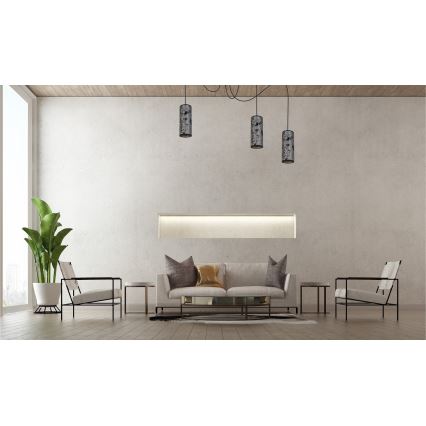 Lampadario a sospensione con filo AVALO 3xE27/60W/230V ragno grigio/nero