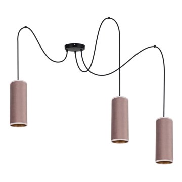 Lampadario a sospensione con filo AVALO 3xE27/60W/230V ragno rosa/rame