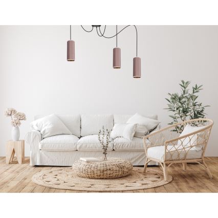 Lampadario a sospensione con filo AVALO 3xE27/60W/230V ragno rosa/rame