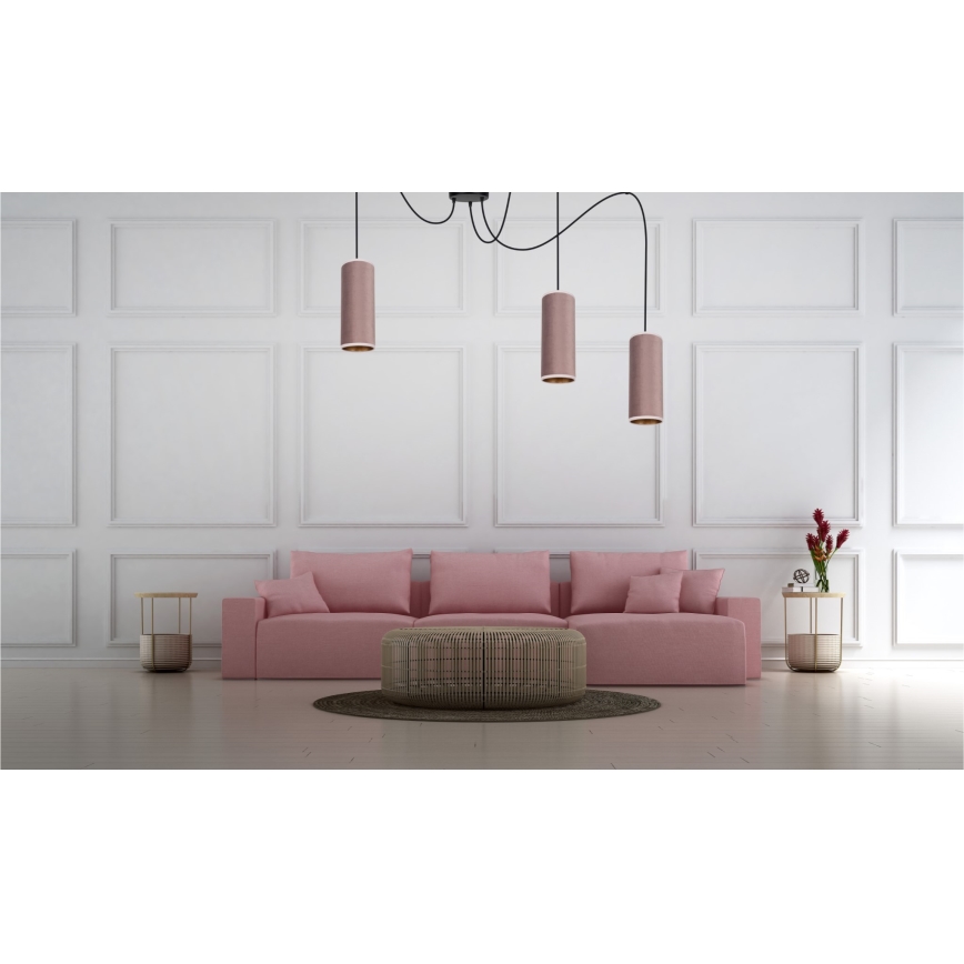 Lampadario a sospensione con filo AVALO 3xE27/60W/230V ragno rosa/rame