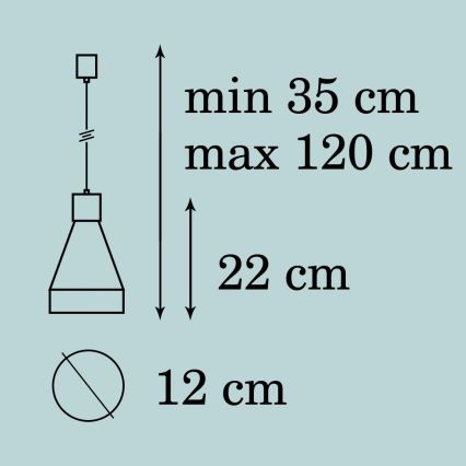 Lampadario a sospensione con filo AVALON 1xE27/60W/230V