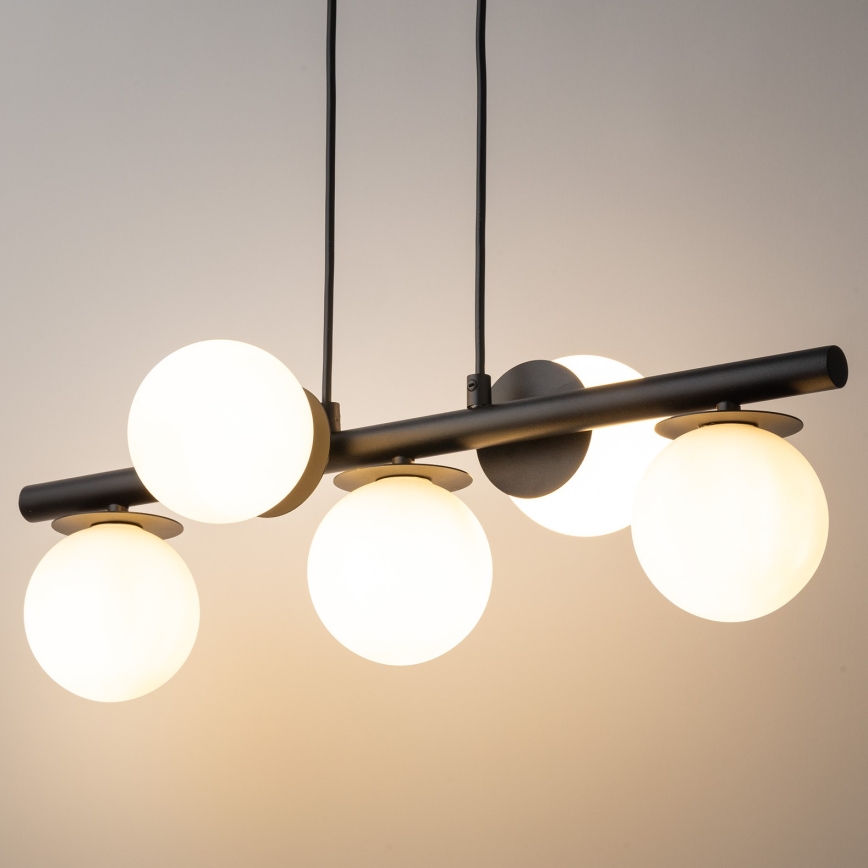 Lampadario a sospensione con filo AVOLA 5xG9/12W/230V nero