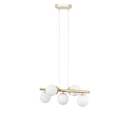 Lampadario a sospensione con filo AVOLA 5xG9/12W/230V oro