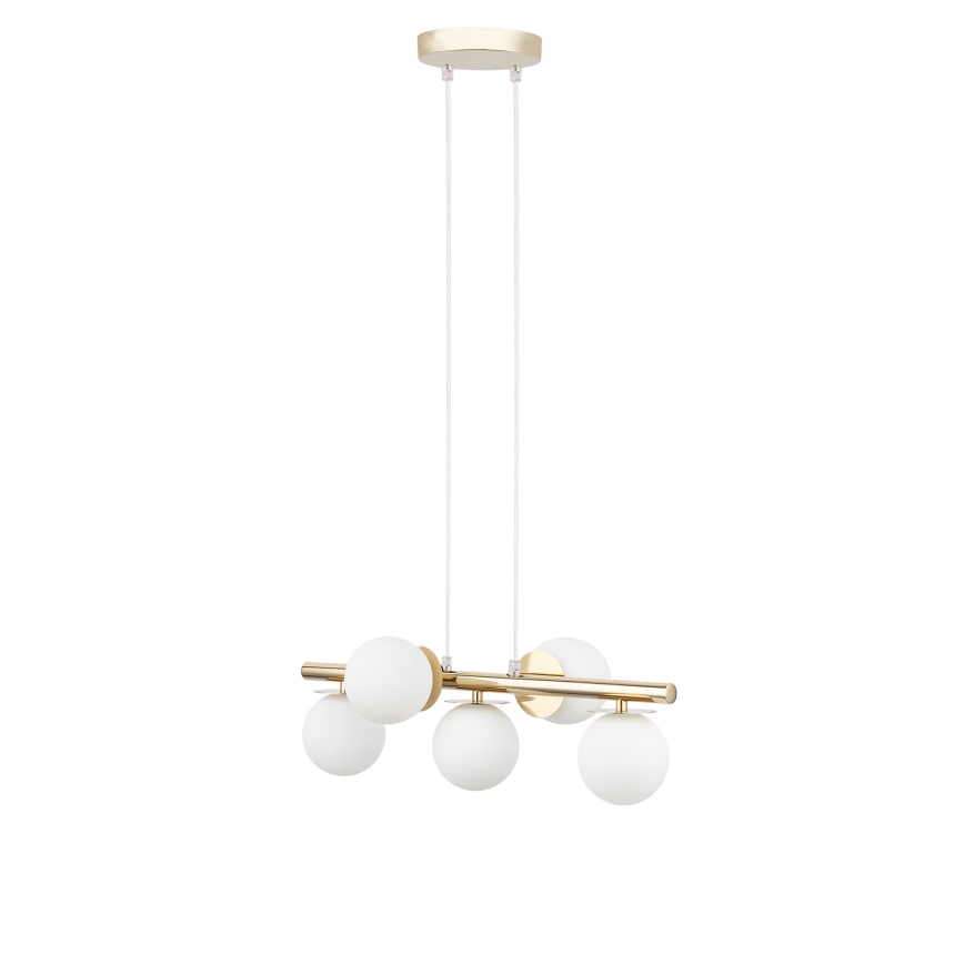 Lampadario a sospensione con filo AVOLA 5xG9/12W/230V oro