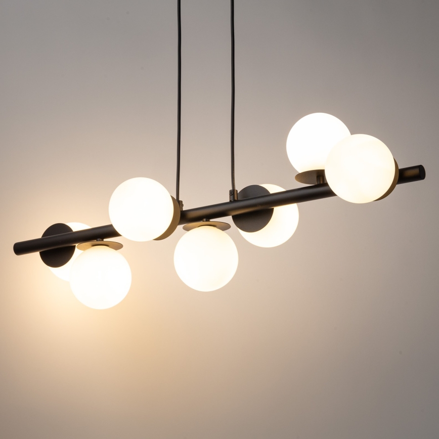 Lampadario a sospensione con filo AVOLA 7xG9/12W/230V nero