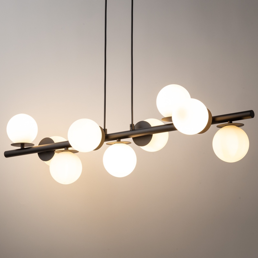 Lampadario a sospensione con filo AVOLA 9xG9/12W/230V nero