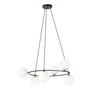 Lampadario a sospensione con filo AZURA 6xE14/10W/230V nero/bianco