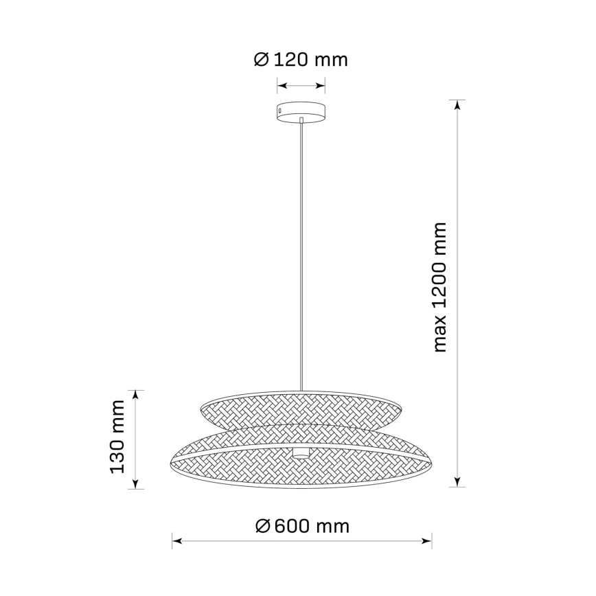 Lampadario a sospensione con filo BALI 1xE27/20W/230V diametro 60 cm bambù