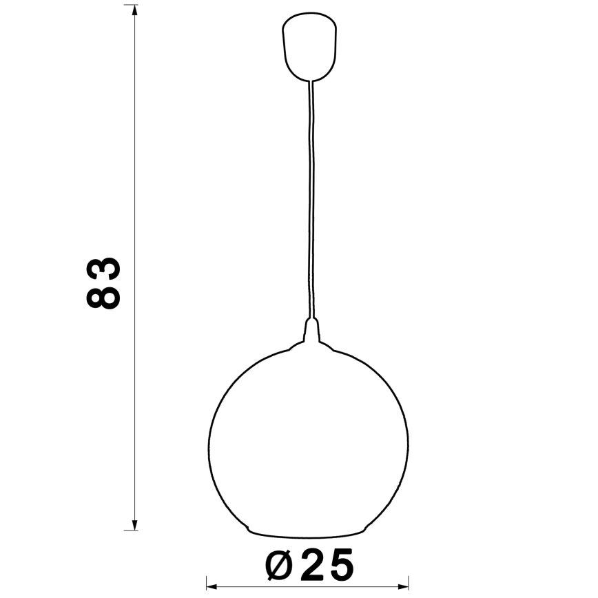 Lampadario a sospensione con filo BALL 1xE27/60W/230V diametro 25 cm beige