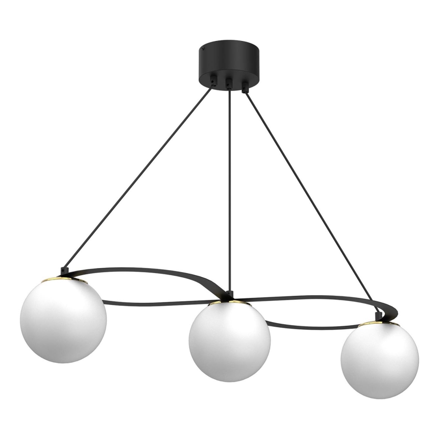 Lampadario a sospensione con filo BALLO 3xE27/15W/230V nero/bianco