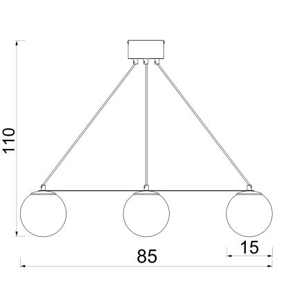 Lampadario a sospensione con filo BALLO 3xE27/15W/230V nero/bianco