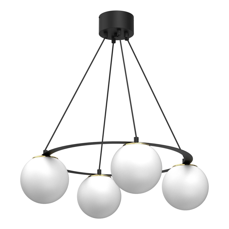 Lampadario a sospensione con filo BALLO 4xE27/15W/230V nero/bianco