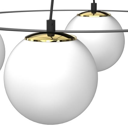 Lampadario a sospensione con filo BALLO 4xE27/15W/230V nero/bianco