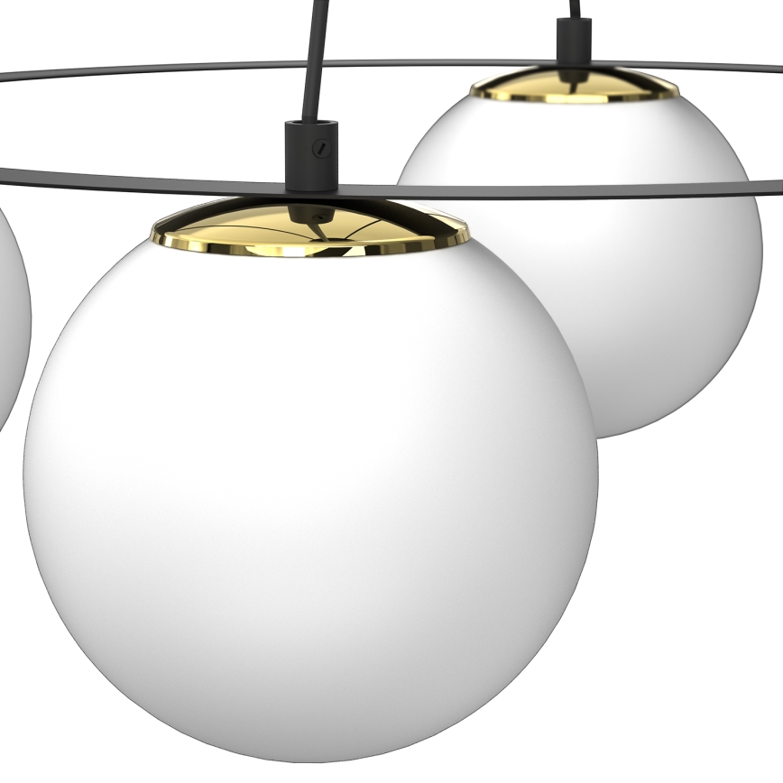 Lampadario a sospensione con filo BALLO 4xE27/15W/230V nero/bianco