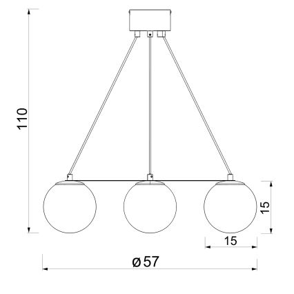 Lampadario a sospensione con filo BALLO 4xE27/15W/230V nero/bianco