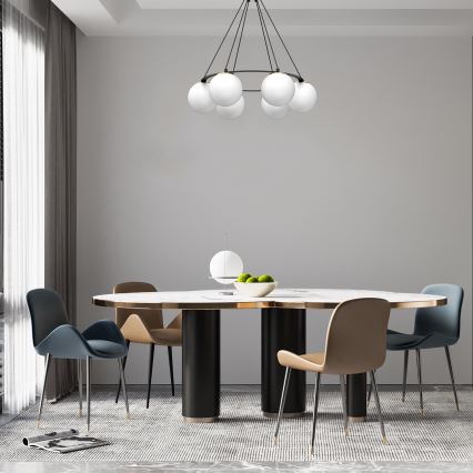 Lampadario a sospensione con filo BALLO 6xE27/15W/230V nero/bianco