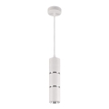 Lampadario a sospensione con filo BAMBOO 1xGU10/10W/230V bianco