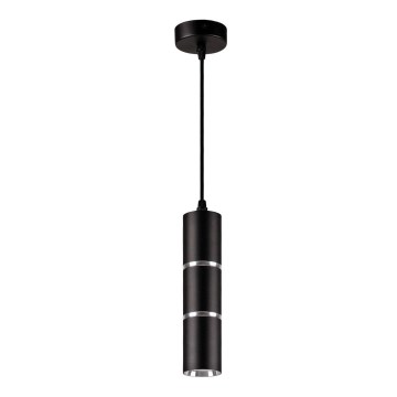 Lampadario a sospensione con filo BAMBOO 1xGU10/10W/230V nero