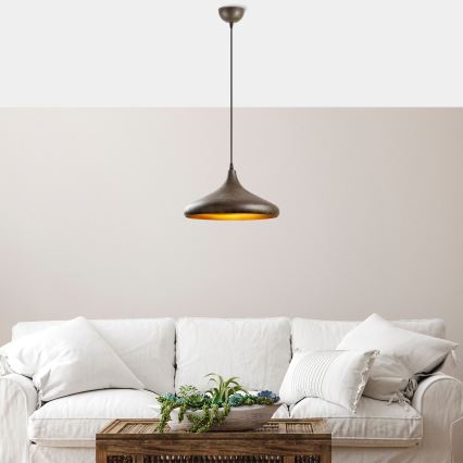 Lampadario a sospensione con filo BAREK 1xE27/40W/230V grigio