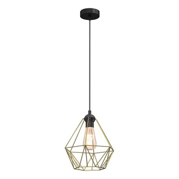 Lampadario a sospensione con filo BASKET 1xE27/60W/230V diametro 25 cm oro