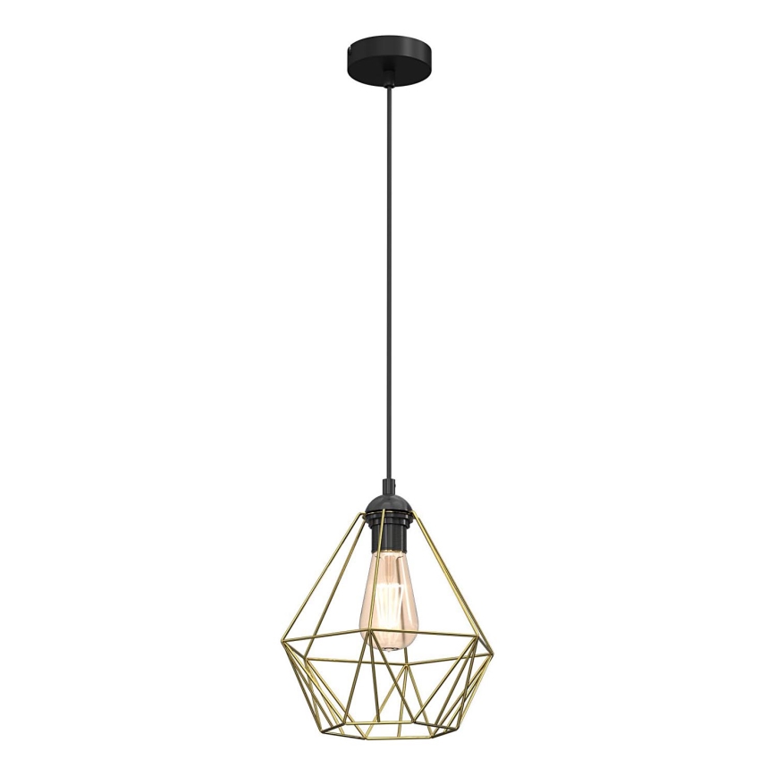 Lampadario a sospensione con filo BASKET 1xE27/60W/230V diametro 25 cm oro