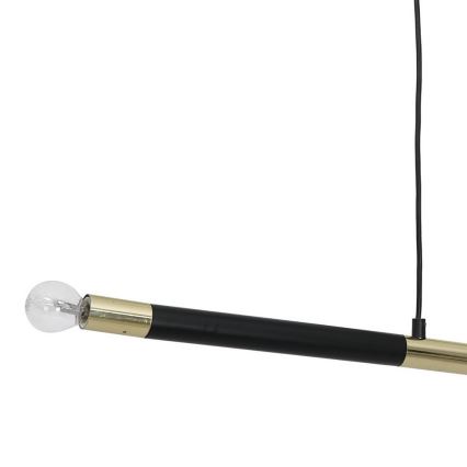 Lampadario a sospensione con filo BASTONE 2xE14/40W/230V nero/oro