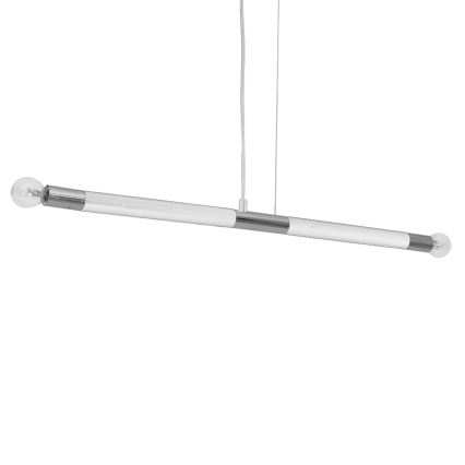 Lampadario a sospensione con filo BASTONE WHITE 2xE14/40W/230V bianco/cromo lucido