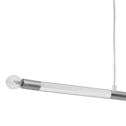 Lampadario a sospensione con filo BASTONE WHITE 2xE14/40W/230V bianco/cromo lucido