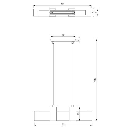 Lampadario a sospensione con filo BELEN 3xGU10/8W/230V