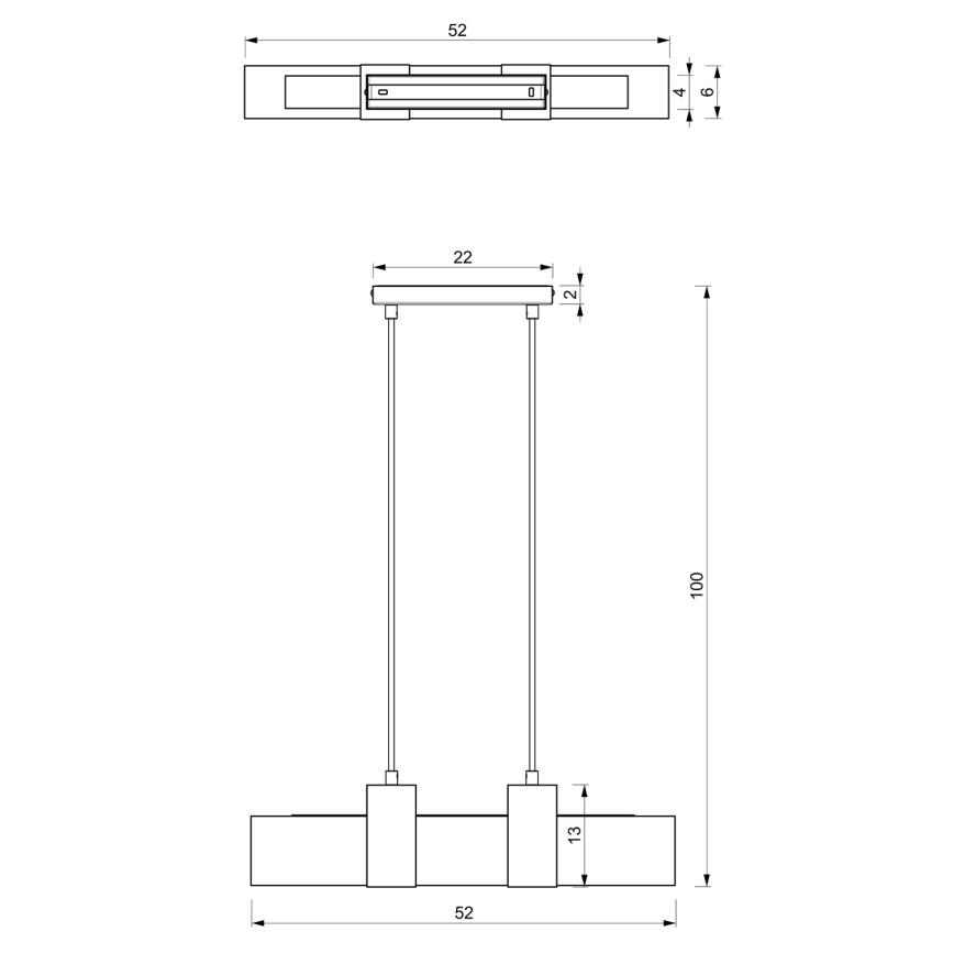 Lampadario a sospensione con filo BELEN 3xGU10/8W/230V