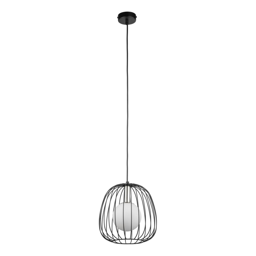 Lampadario a sospensione con filo BELL 1xG9/12W/230V diametro 24 cm nero/cromo lucido