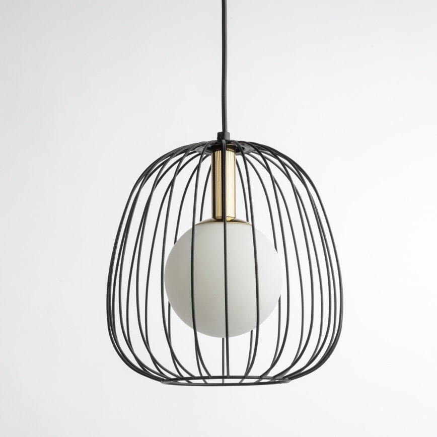 Lampadario a sospensione con filo BELL 1xG9/12W/230V diametro 24 cm nero/oro