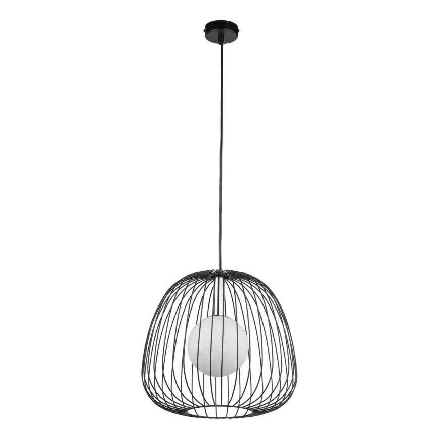 Lampadario a sospensione con filo BELL 1xG9/12W/230V diametro 33 cm nero/cromo lucido