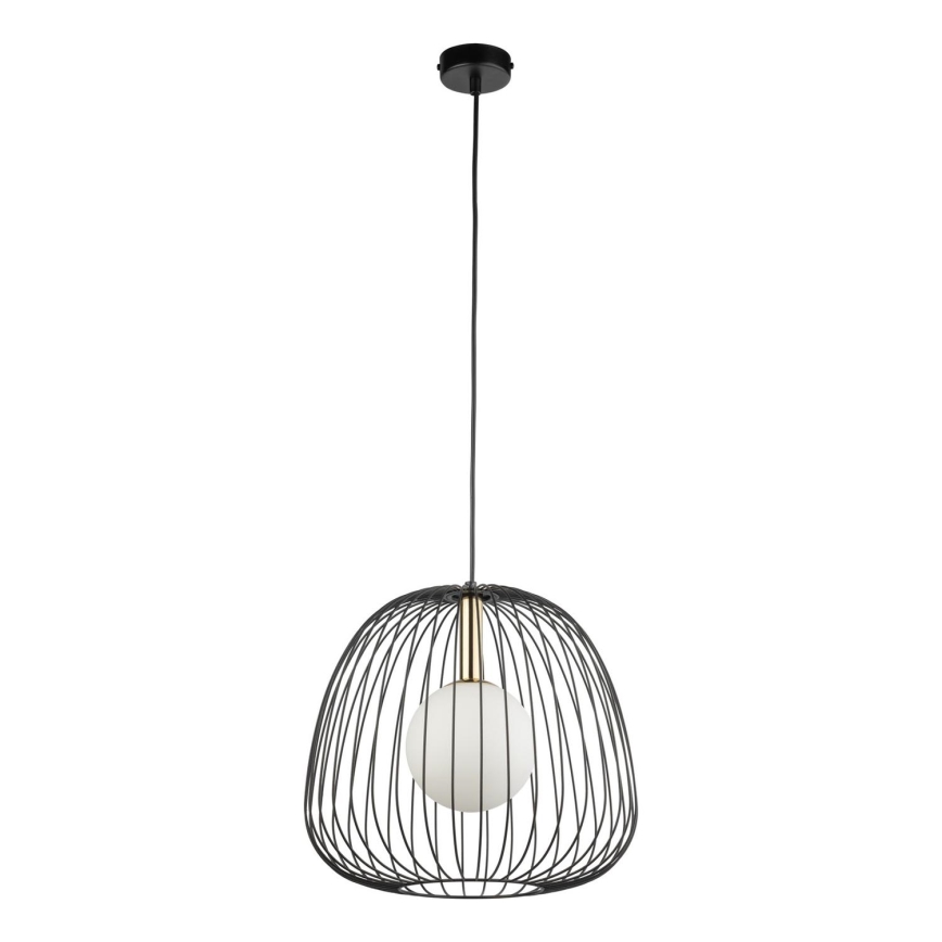 Lampadario a sospensione con filo BELL 1xG9/12W/230V diametro 33 cm nero/oro